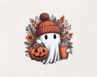 Süßer Geist Png, Halloween-Geist Png, Kürbis-Geist Png, Herbst-Geist-Design, Gruseliger Geist Clipart, Halloween-Kürbis Clipart, Herbst-Kürbis Png
