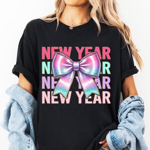 Happy New Year PNG, New Years Png, Happy New Year 2026 Png, New Year 2026 Png, New Year Shirt Png, Preppy Bow Png, New Year Sublimation