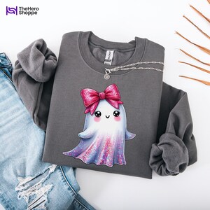 Cute Ghost PNG, Pink Ghost Clipart, Kawaii Halloween Art, Glitter Ghost Design, Spooky Ghost, Halloween Sublimation, Digital Download