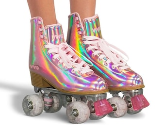 Skates with LED Wheels - Vivid Skates Prisma Pink Holographic Roller Skates