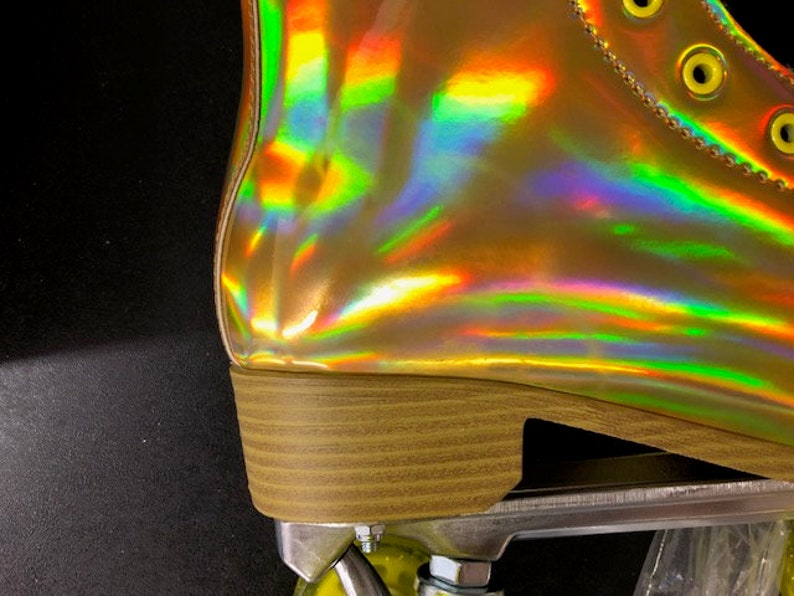 Vivid Skates Prisma Gold Holographic Roller Skates Cosmetic | Etsy