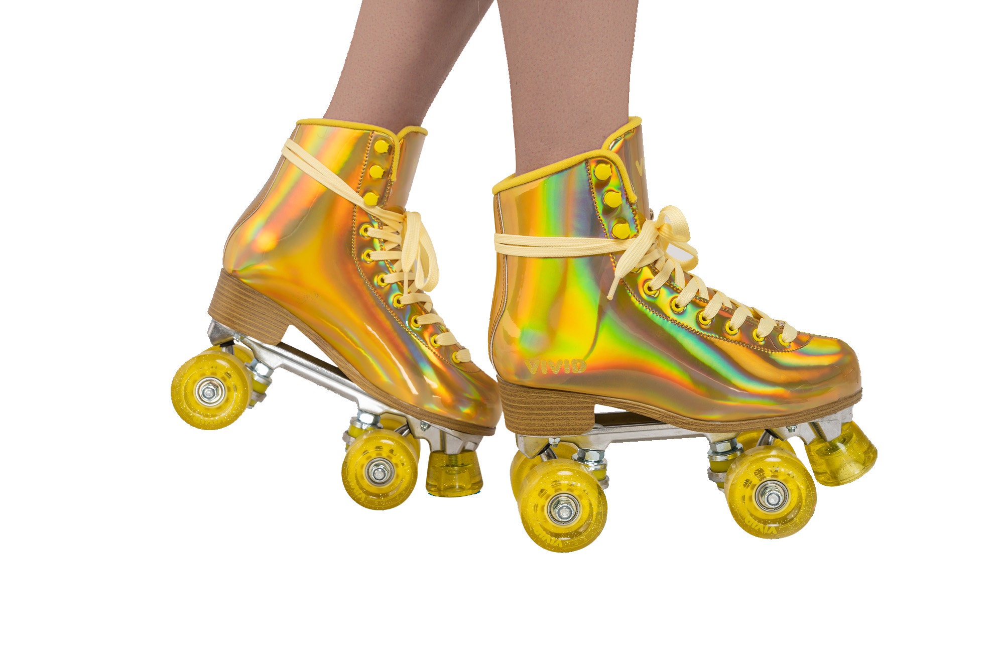 Vivid Skates Prisma Gold Holographic Roller Skates | Etsy