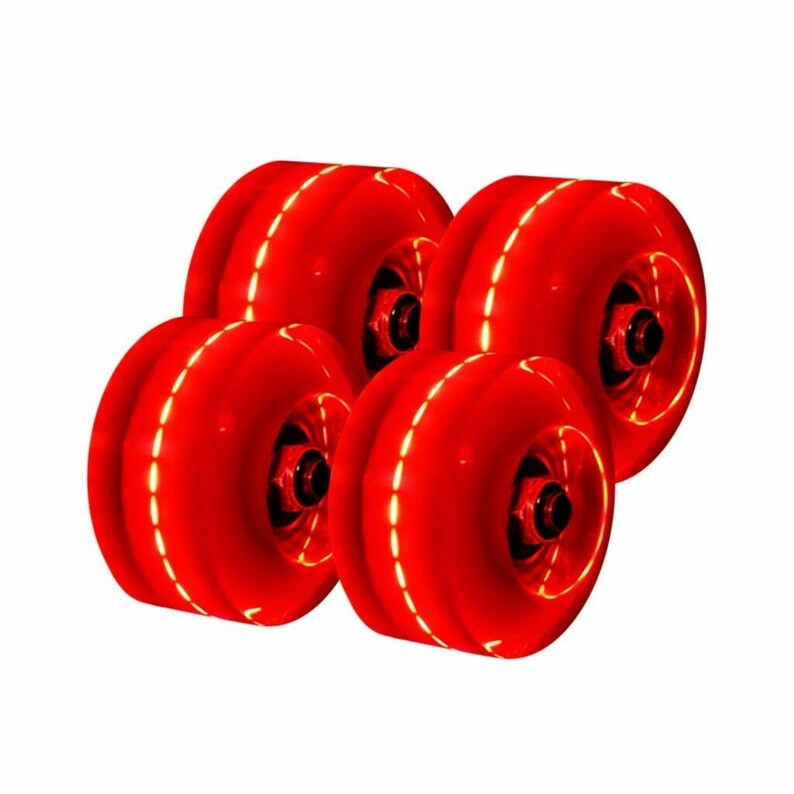 LED Light Up Roller Skate Wheels 4/Set ABEC5 Bearings Etsy