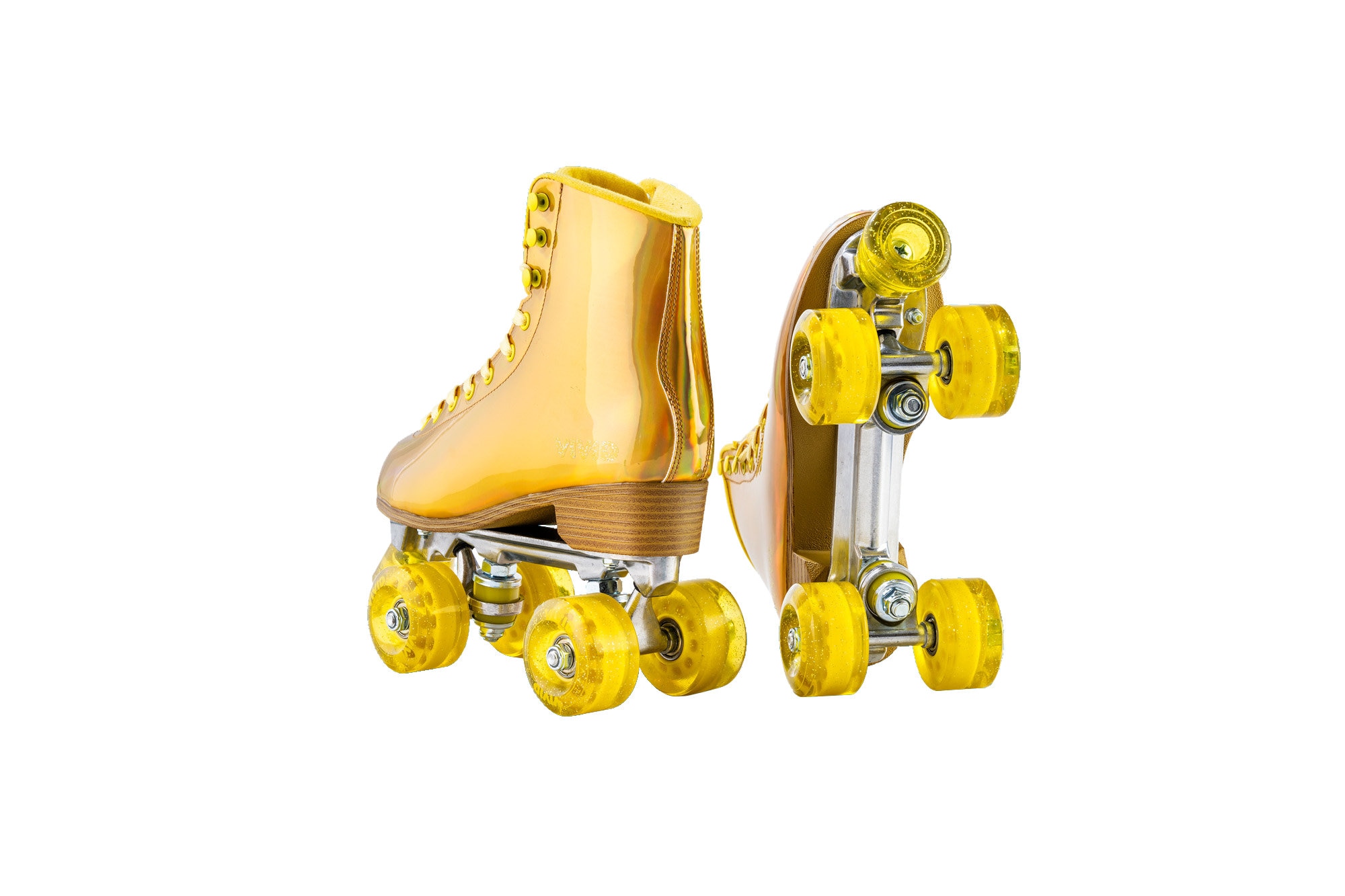 Vivid Skates Gold Prisma Holographic Quad Roller Skates 