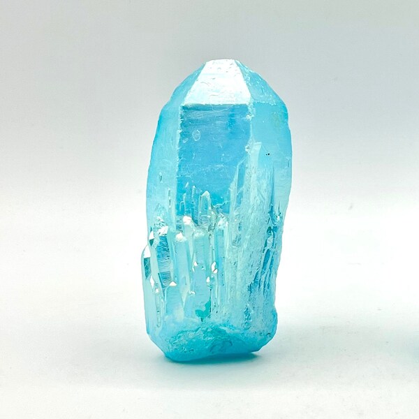 Xlarge Aqua Aura Quartz Cluster, Blue Aura Quartz Point, Aqua Crystal Point, OP03-25