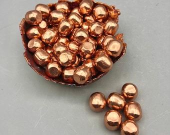 Copper balls, 99.9% Pure Copper Orbs, Copper Spheres, Tumbled Stone, Size: 0.54 inch (14mm) S03-30
