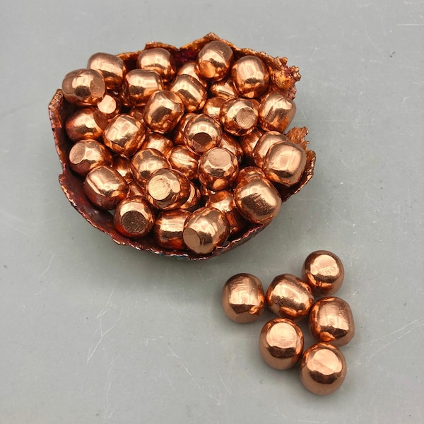 Copper balls, 99.9% Pure Copper Orbs, Copper Spheres, Tumbled Stone, Size: 0.54 inch (14mm) S03-30