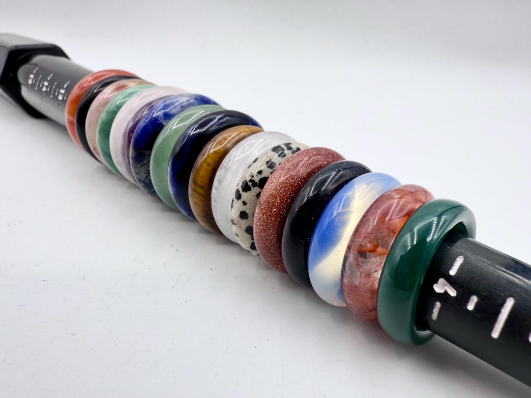 6mm Agate Gemstone Ring, Crystal Stackable Band R01-12 - Etsy