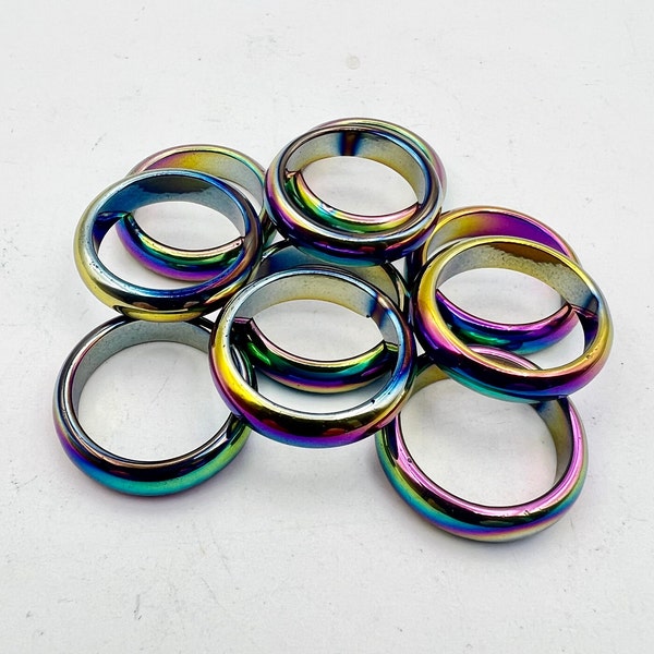 Rainbow Hematite Ring Approx. Size 7-11 R01-15