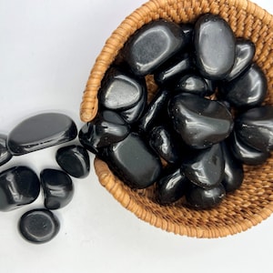 Shungite Tumbled Stones, Shungite Crystal, Natural Shungite, Tumbled Shungite, Healing Shungite, Shungite Worry Stone, TP01-74