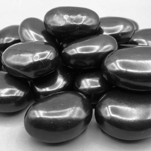 Large Shungite Palm Stone Hight Quality, Shungite Tumbled Stones, Size Approx.  1.7-2x1.4 inch TP01-09