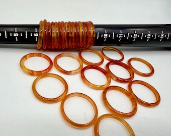 3mm Carnelian Agate Ring, Gemstone Crystal Band R01-29