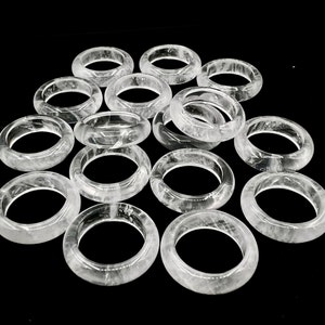 6mm Clear Quartz Ring, Clear Crystal Rings, Gemstone Ring, Solid Band Ring R01-10