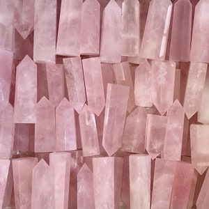 Rose Quartz Obelisk Rose Quartz Tower Rose Quartz Point, Rose Quartz Chakra Stone, Size Approx. 2-4 inch (60-100mm) OP01-09