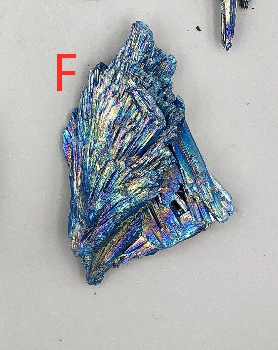 Rainbow Titanium Aura Kyanite Kyanite Blue Aura peacock Etsy