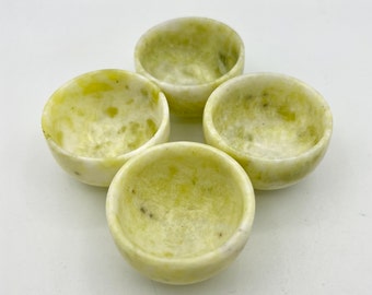 Natural Jade Bowl, Crystal Tea Cup, Home Decor (2.1 inch) D01-24