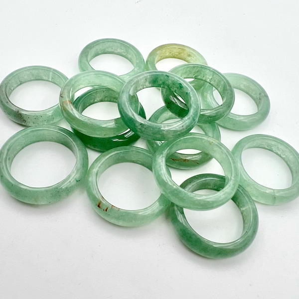 Green Aventurine Rings, Gemstone Rings. Crystal Rings. R01-02