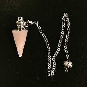 Rose Quartz Pendulum, Rose Quartz Healing Dowsing Crystal Pendulum, Heart Chakra, Size 1.5 inch CH01-40