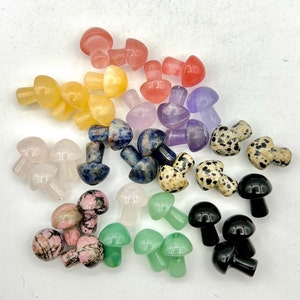 Mushroom Gemstones, Mushroom Crystals, Crystal Carving,  C01-15
