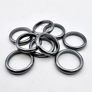 4mm Hematite Band Ring, US Size 6-9 1/2 R01-22