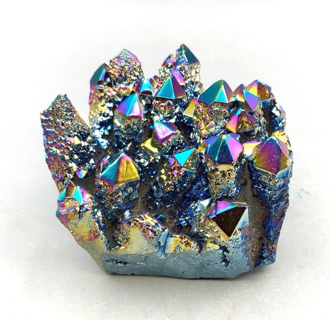 Large Titanium Rainbow Aura Quartz Cluster Large Titanium - Etsy