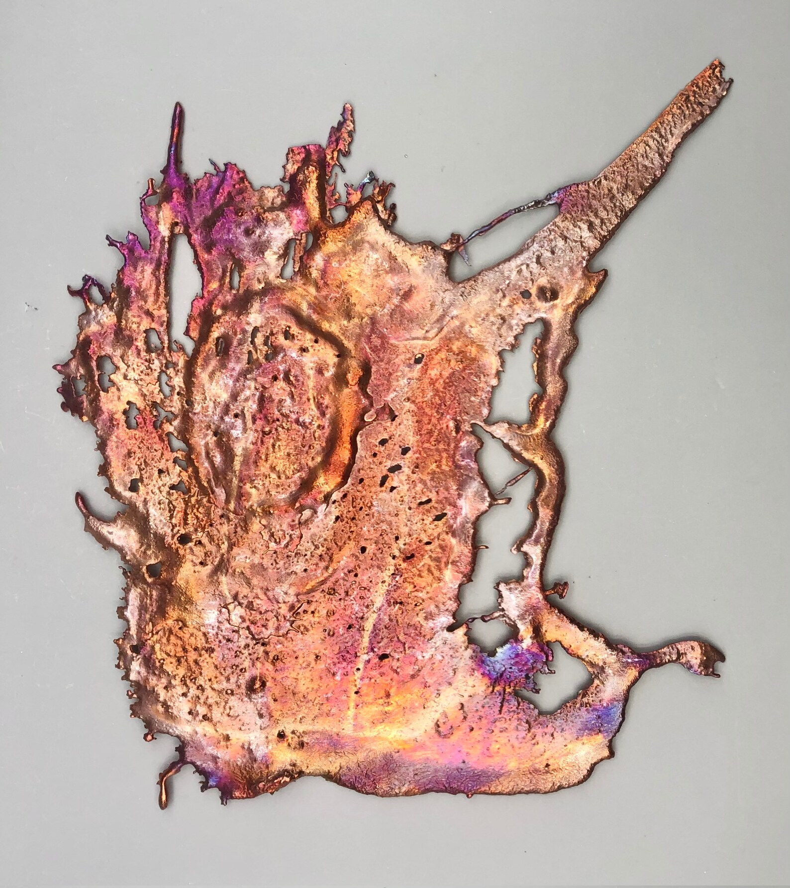 Splash Copper Wall Art Xlgarge Colorful Copper Splash Etsy