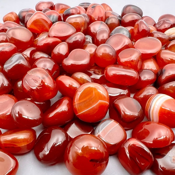 Carnelian tumbled stone Grade A+, Carnelian Palm Stone, Carnelian Crystal, Size. 0.60-0.95 inch TP01-62