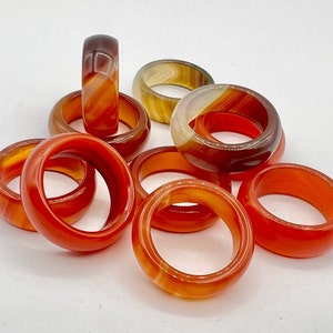 Carnelian Ring, Red Agate Ring, Gemstone Ring, Crystal Rings, Solid Band Ring R01-08