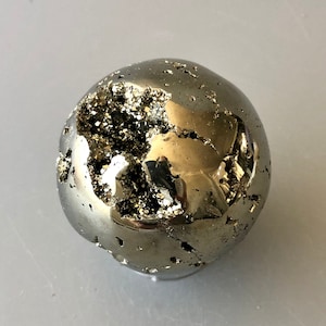 Natural Pyrite Sphere, Fools Gold Sphere, Pyrite Crystals Sphere, healing Sphere, S02-03