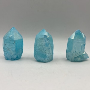 XL Aqua Aura Quartz Cluster, Iridescent Crystal Point, OP03-25