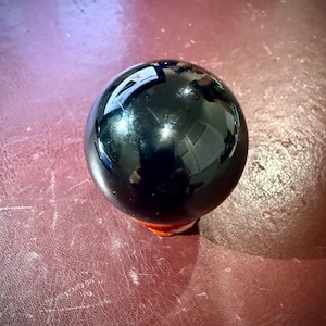 Natural Black Obsidian Sphere, Black Obsidian Crystal Sphere, Black Obsidian Crystal Ball S01-60