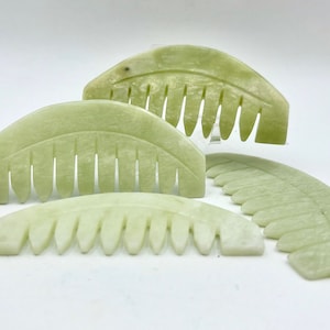 Jade Hair Comb, Natural Healing Crystal Comb for Hair, Head Massager, C01-16