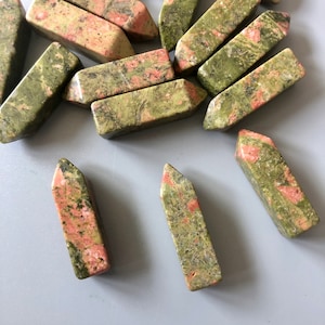 Unakite Points, Unakite Obelisk, Gemstone Obelisk/Point, Crystal Obelisk/Point, Healing Crystal, Size 1.3 inch OP03-17