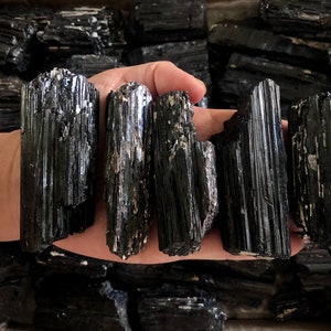 Raw Natural Black Tourmaline, Rough Black Tourmaline, Black Crystal, Natural Tourmaline, Crystal Healing Crystal, Gift, Reiki,Chakra RM01-02