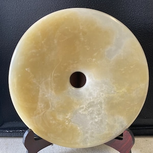 XL Good Luck Jade Donut, Jade Donut, Green Jade Donut, Yellow Jade Donut, Feng Shui Cures, Real Jade, Healing Crystal, Home Decor, D01-05