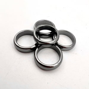 6mm Hematite Band Ring, Size 6-10 R01-23