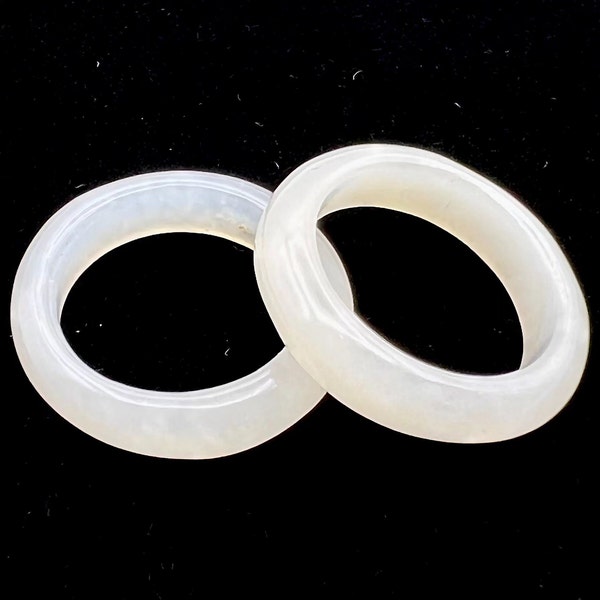 Jade Ring, White Jade Ring in Regular Width, Jade band Ring, 4mm Natural Untreated, R01-03