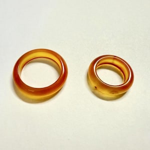 6mm Yellow Agate Ring, Gemstone Crystal Band R01-11