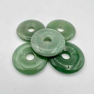 35mm Aventurine Donut Pendant, Aventurine Crystal Donut Pendant, Gemstone Donut Necklace Choker, Size Approx. 1.4 inch 35mm Pe01-26