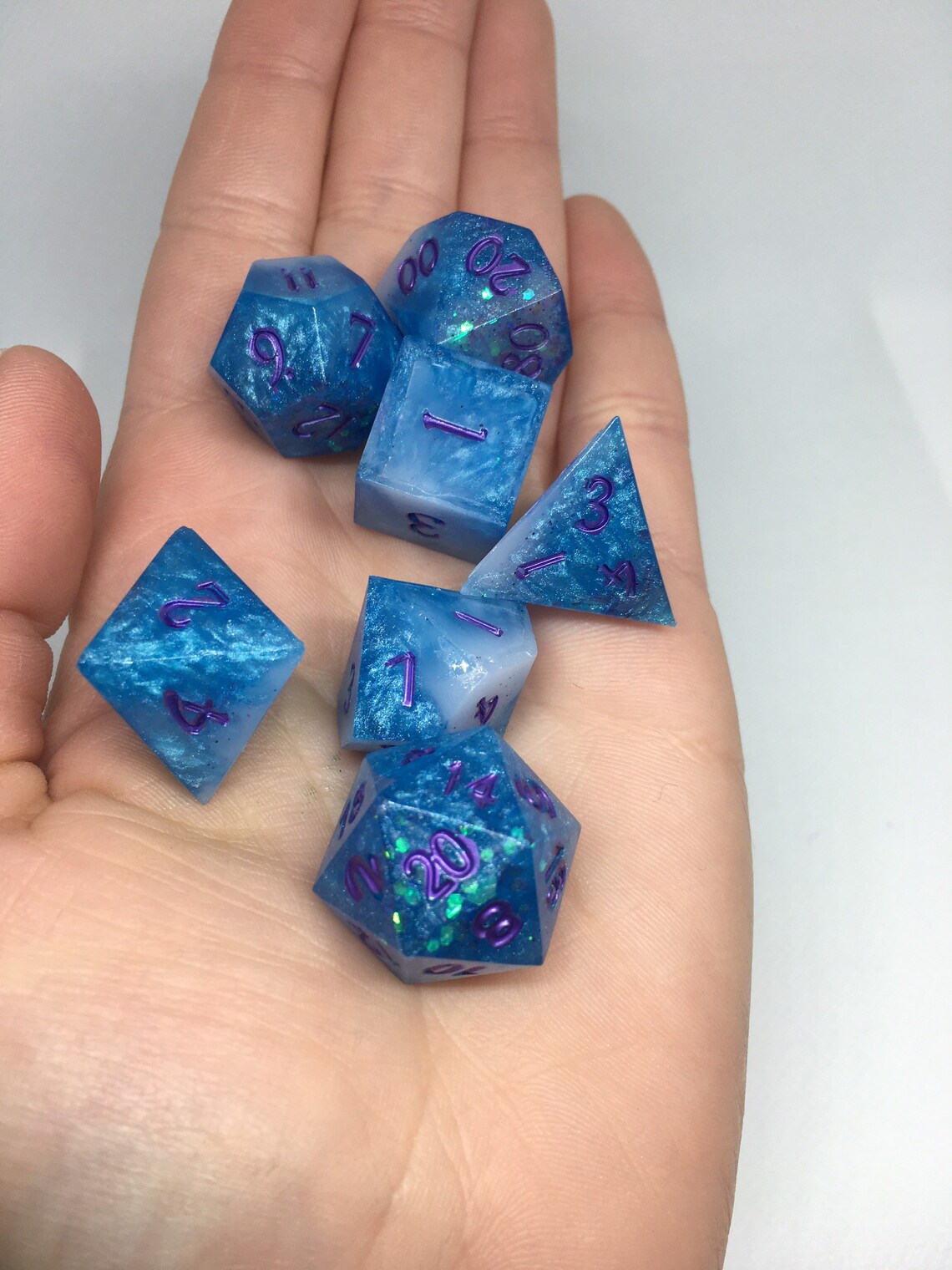 Mermaid Foam DnD dice set Sharp Edge Etsy.de