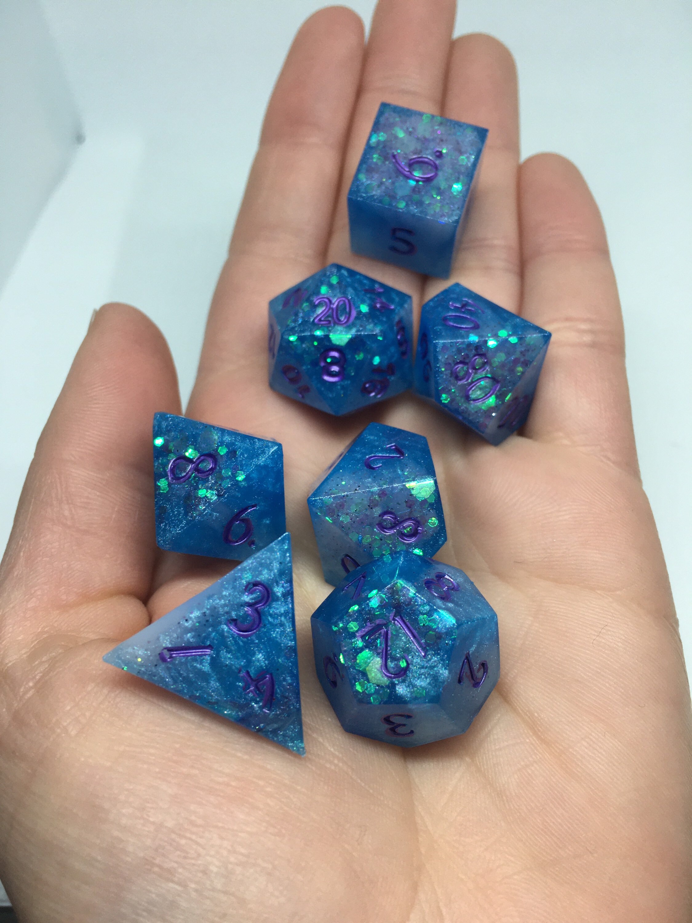 Mermaid Foam DnD dice set Sharp Edge Etsy.de