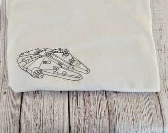 Star Wars inspired Millennium Falcon embroidered t-shirt