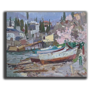 SEASCAPE, Original oil painting by Ukrainian artist V.Samchuk, 2012, Bay