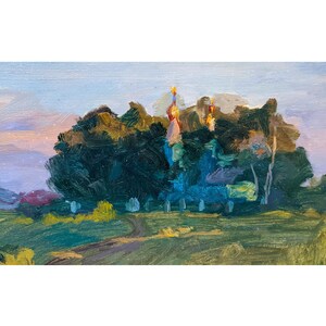 PINTURA DE PAISAJE, Pintura al óleo original de la artista ucraniana S. Lazareva, 2011, domingo. Pintura al óleo moderna, Escena de la naturaleza.