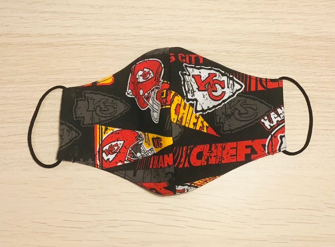 KC Kansas City Chiefs Face Mask for Adults and Kids Etsy