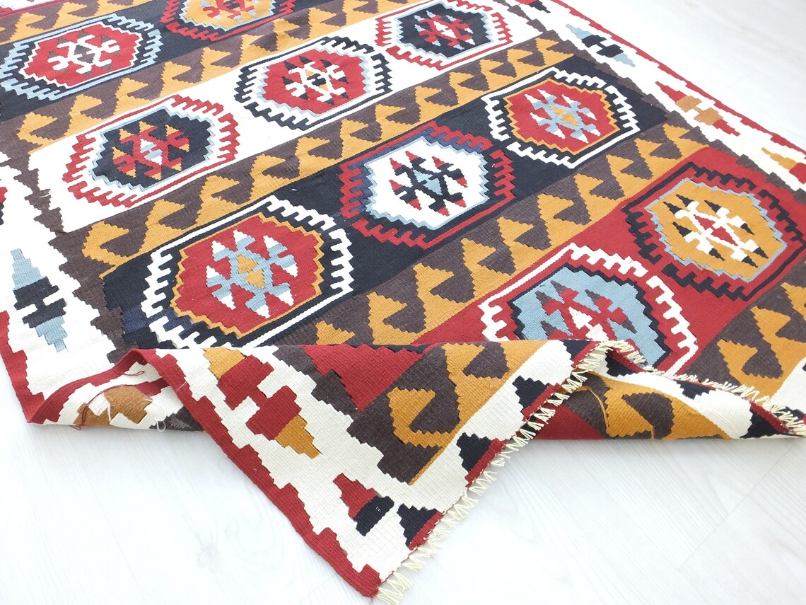 Turkish Kilim Rug 3x5 Colorful Kilim Rug Handmade Wool Kilim Etsy