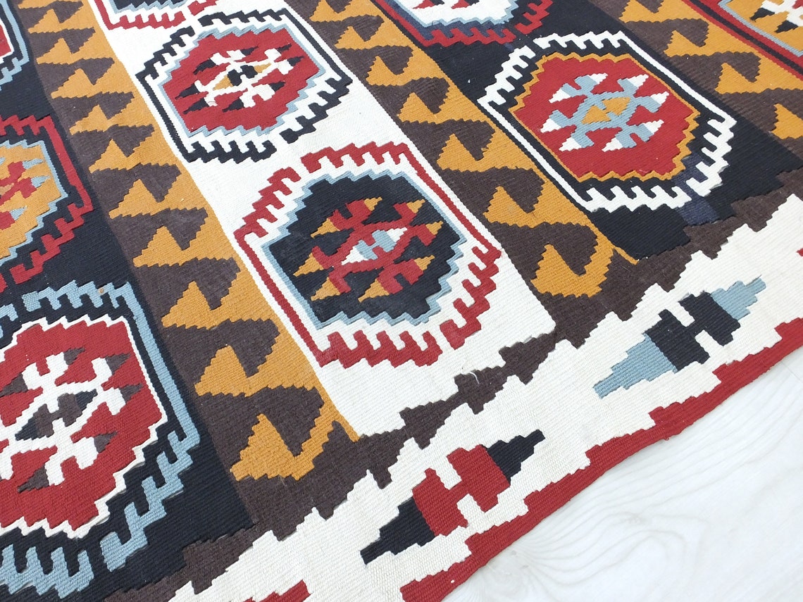 Turkish Kilim Rug 3x5 Colorful Kilim Rug Handmade Wool Kilim Etsy