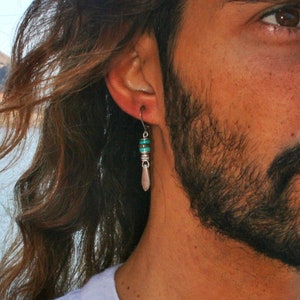 One spike earring man / Turquoise earring men / Brown earring men / Geometric earring man / Cool earring mens / Everyday earring man / Kpop