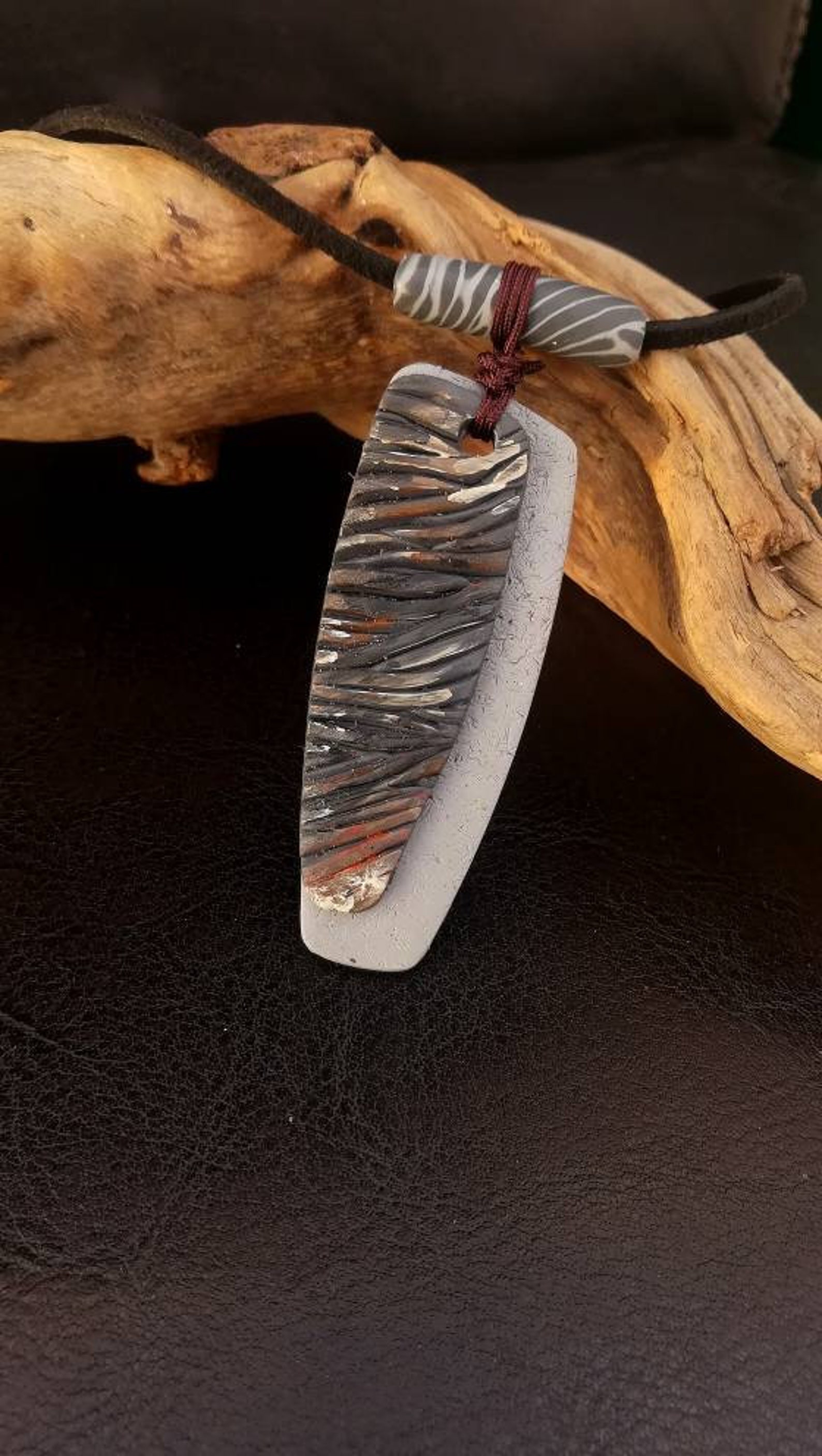 Hippie men necklace Maori style necklace Handmade pendant Etsy