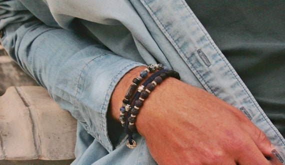 Amazon.com: MJartoria Leather Bracelets for Men, Mens Womens Unisex Faux Leather  Bracelets Adjustable Braided Multi Cool Wrap Wristbands Cuff Set (Black):  Clothing, Shoes & Jewelry